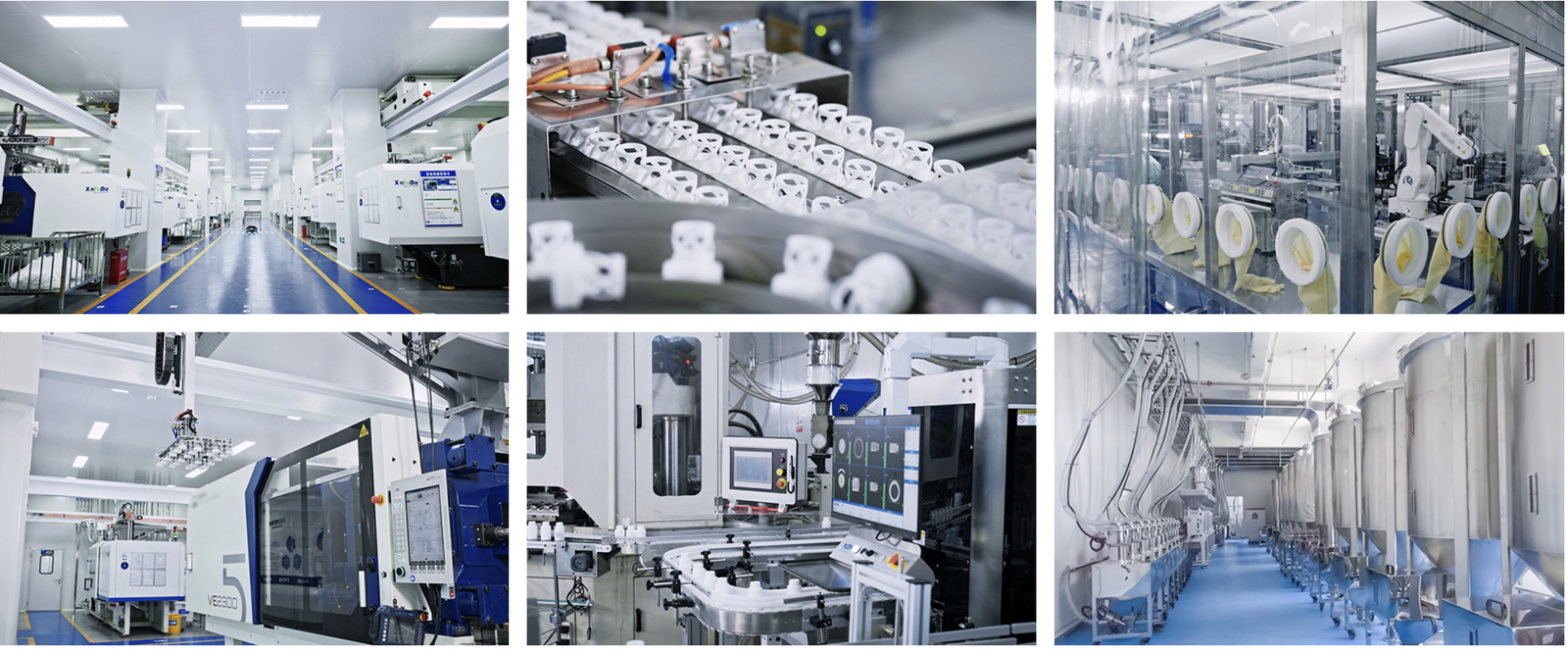 Injection molding, automated component handling, inspection systems and controlled production areas at the manufacturing partner