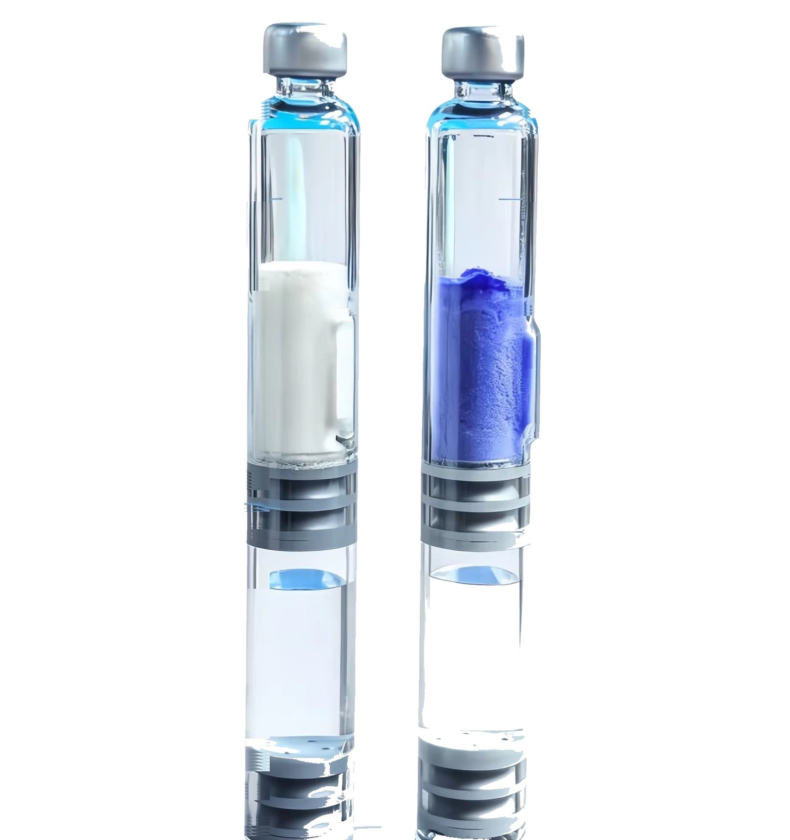 Dual-chamber cartridges used to discuss reconstitution-device projects